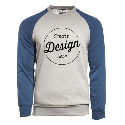 China Fashion Wholesale Anti-pilling Customized Logo Slim Fit Crew Neck 100% Cotton Fleece Hoodies Sweatshirts 100% Raglan For Men for sale