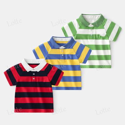 China Custom Design QUICK DRY Your Own Print Cotton Kids Relaxation Polo Shirt Breathable Striped T-Shirt for sale