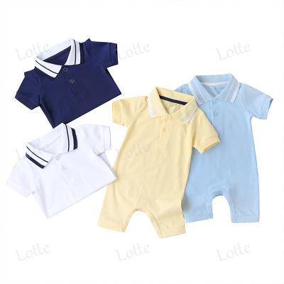 China Wholesale QUICK DRY Customize Summer Fashion Polo Style Newborn Baby Boys Rompers for sale