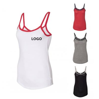 China Wholesale Custom Bulk Fitness Sexy Soft Spaghetti Anti Shrink Strap Cotton Tank Top For Women Yoga Sports for sale