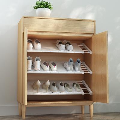 China Viable Expandable Shelf For Shoes Shoe Display Adjustable Wall Shelf For Shoe Cabinet Bathroom Kitchen Length 61-102cm Te koop