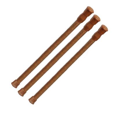 China Adjustable Rust-Resistance Oak Stretch Curtain Rod Mini Iron Stretching Spring Loaded Short Tension Rod Refrigerator Cupboard Bar for sale