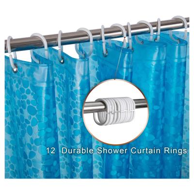 China 72x72 Inch Durable EVA Shower Curtain Liner With Magnets Waterproof 10 Meter Blue Cobblestone Bathroom Shower Curtains No Chemical Smell à venda