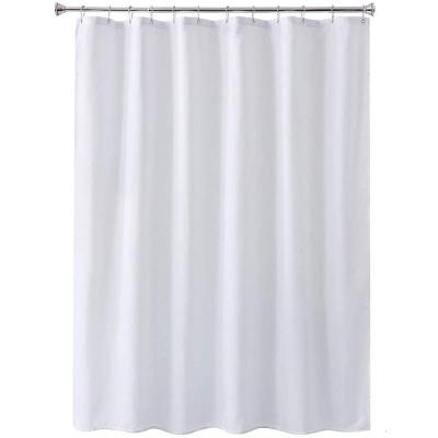 China 100% Polyester Fabric Bathroom Shower Curtain Sustainable Wholesale, 180 X 200 Cm White Heavy Duty Bath Shower Curtain Waterproof Coating en venta