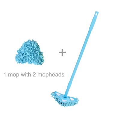 China Viable 2 in 1 Small Triangle Floor Dust Cleaning Wipes Magic 360 Car Wash Microfiber Mop Window Cleaner Tile Scrubber zu verkaufen