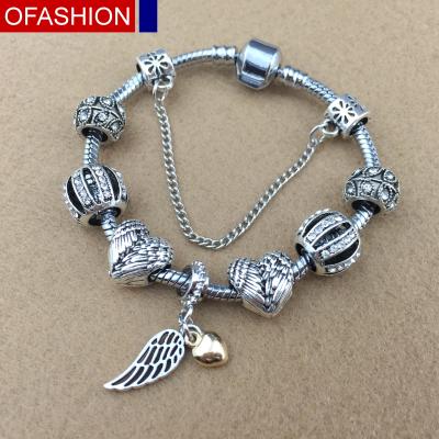 China FASHIONABLE Silver Plated Crystal Beads Bracelet Custom Charm Bracelet for Women DIY Bead Bracelets and Bangles à venda