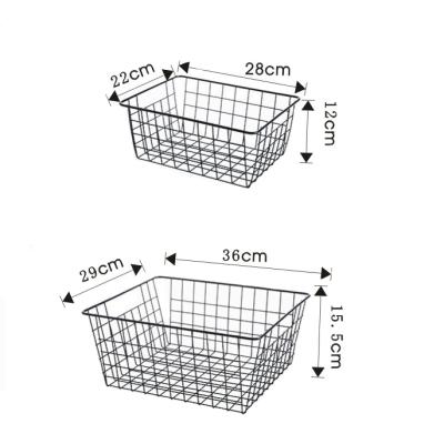 Κίνα Sustainable Metal Wire Storage Baskets Iron Mesh Basket Pantry Organizer Grid Bin Baskets for Sideboards, Bathroom, Office, Closets προς πώληση