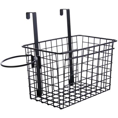 China Viable Iron Mesh Hanging Wire Metal Basket for Hair Care and Styling Tool, Over the Cabinet Door/Wall Mount Organizer Holder with Hooks en venta