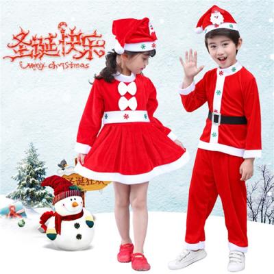 China Wholesale Soft Red Felt Dress Adult And Kids Santa Claus Suit Elf Gnome Santa For Suite Christmas Festival for sale