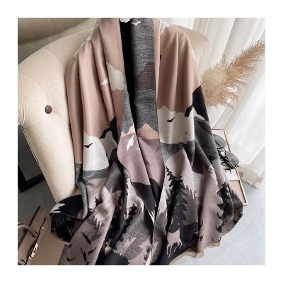 China Lightweight Cashmere Ladies Scarves Fashion Print Women Scarf Shawl Wrap Long Stolen For Winter Spring for sale