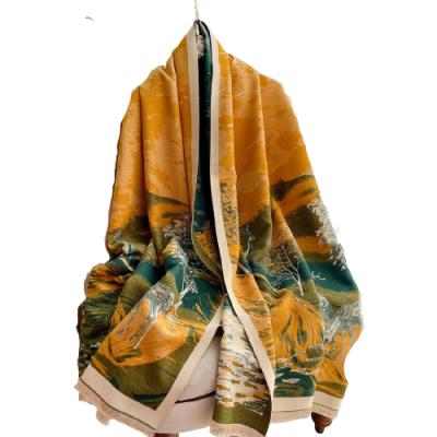 China Forest Deer Pashmina Scarves Cashmere Designer Women Classic Suburban Shawls Fashion Scarves for sale