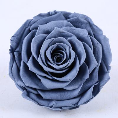 China Wholesale Natual Touch Yunnan Culinan Factory Rose Metallic Gray Preserved Roses Large Flower Bud for sale