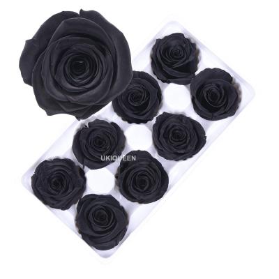 China Wholesale Black Roses Flower Preserved By Rose London Uk Flor Preservada Sizes 4-5cm Natural Touch Large Forever for sale