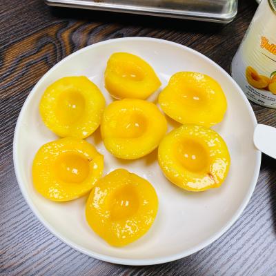 China Canned Fruit Canned Yellow Peach Halves In Syrup With Factory Price 820G for sale