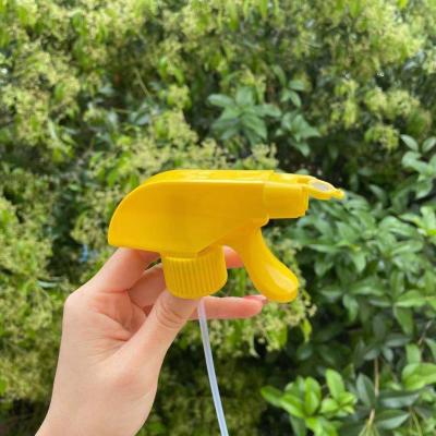 China 2021 New Yellow Garden Style Foam Trigger Sprayer 28/410 Recyclable Moss Trigger Sprayer for sale