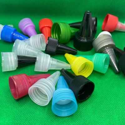 China Non Refillable Plastic Eye Drop Cap Pointed Top 20mm Twist Off Spout Cap For Cosmetic for sale