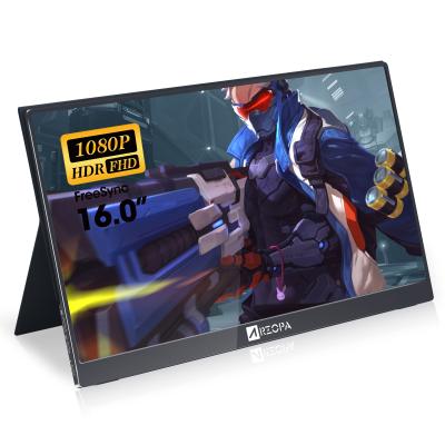 China Full HD 1920x1080 16.1inch IPS Portable Screen Gaming External Display Panel With USB Type-C For Laptop PS4 Xbox Phone for sale