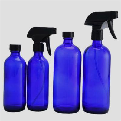 China Multifunctional Amber Blue Glass Spray Bottles Thickened 230ML 500ML for sale