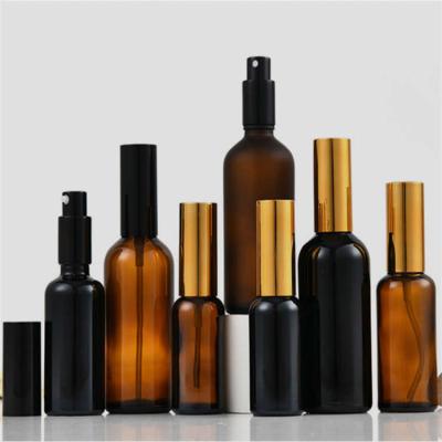 China Leakproof Small Brown Amber Glass Spray Bottles Lightweight Fashionable for sale