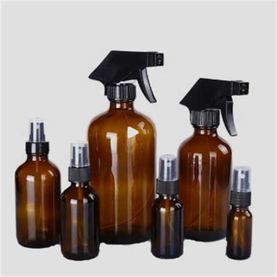 China Reusable Dark Amber Glass Spray Bottles Leakproof Odorless 1oz 8oz 16oz for sale