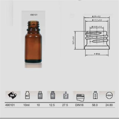 중국 뚜껑이 있는 약제 호박색 유리병, 30ML 실제적인 의학 유리제 작은 유리병 판매용