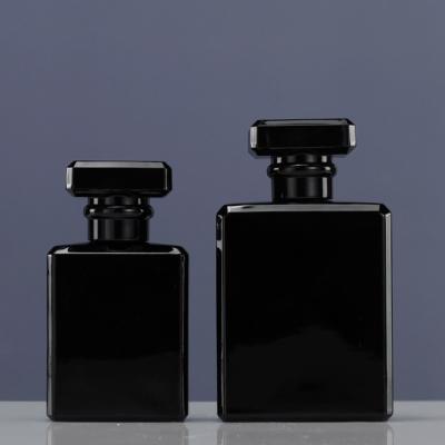 China Black Square Perfume Spray Bottle Washable Odorless 50ml 100ml for sale