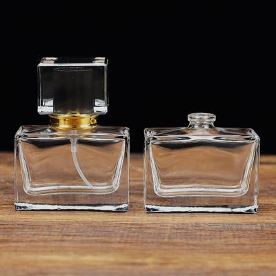 China Square Glass Perfume Spray Bottle With Mist Pump Reusable Lightweight for sale