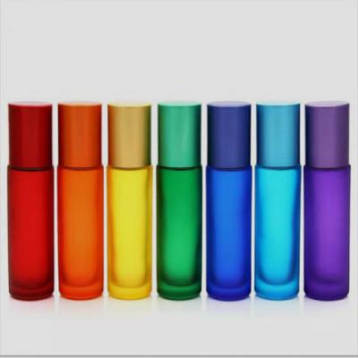 China Lightweight Frosted Glass Roller Bottles for sale