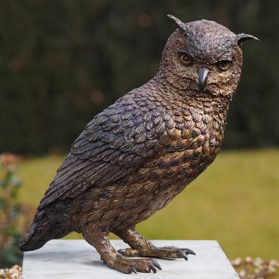 China Decorative Bird Owl Bronze Statue High Quality Art Modern Outdoor Garden Life Europe Size for sale