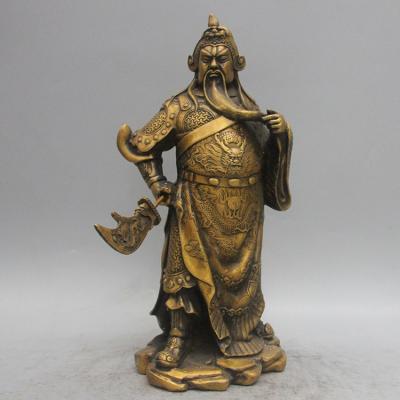 China China bronze standing kung kuan with knife sculpture for temple decoration for sale