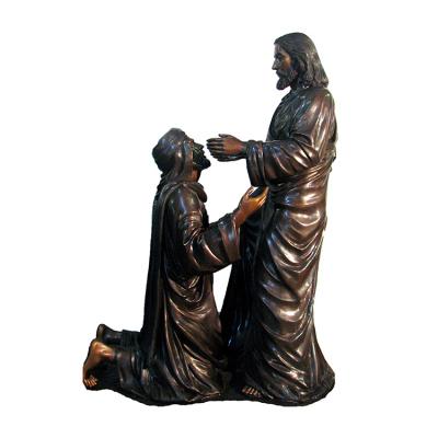 China Europe Famous Catholic Custom Statue Home Decoration Life Size Bronze Jesus Figures With Pray Sculpture for sale