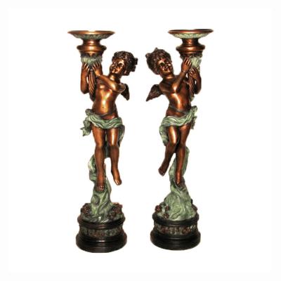 China Europe Fine Workmanship Decorative Antique Life Size Patina Casting Sexy Women Statue Lamp Bronze Sculpture for sale