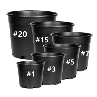 China Nursery Seed Plants Wholesale Cheap Black 1 2 3 4 5 6 7 10 15 Gallon Rectangular Plastic Flower Garden Plant Pots For Nursery Plants for sale