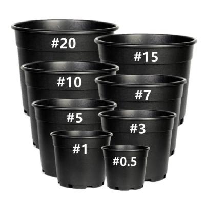 China Plant 1 Nursery Seed Plants 3 5 7 10 15 Gal Round Large Small Nurseri Planter Black Plastic 20 Gallon Grow Nursery Plant Pot for sale