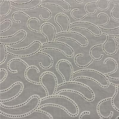 China QUICK DRY custom design cotton soft white eyelet lace floral embroidery fabric for summer dress for sale