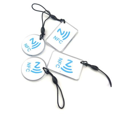 China PVC HF RFID Clear Epoxy Epoxy Tag NFC Sticker With Epoxy For Metal Housing for sale