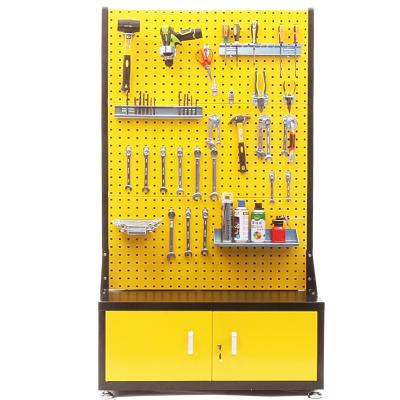 China Hot Sale Metal Tool Display Set Cold Rolled Steel Galvanized Sheet Top Hanging Panel With Storge Cabinet for sale