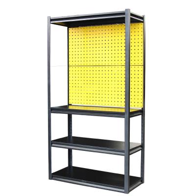 China Cold Rolled Steel Galvanized Sheet The Most Popular Rack Tool Display Key Metal Hanging Board With Storge Shelf for sale