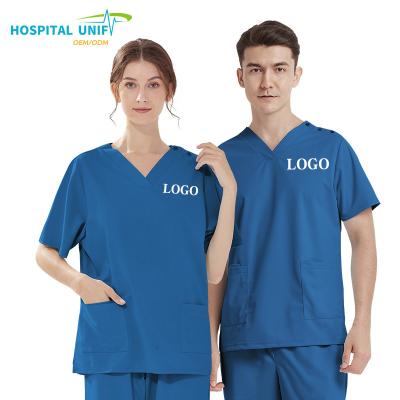 China 0 Carcinogen H&U Best Selling Hospital Uniform Woman Top Scrub Suit Scrubs Cotton Polyester Sets High quality Custom Scrubs Nursing Uniform for sale