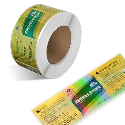 China Recycled Materials Private Custom Brand Printing Logo Adhesive Roll Labels Stickers For Packaging for sale