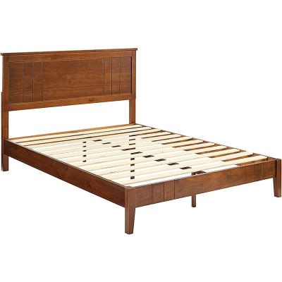 China Best Transitional Selling New Bedroom Furniture Wooden Double Bed Natural Color Wood Frame Bed for sale