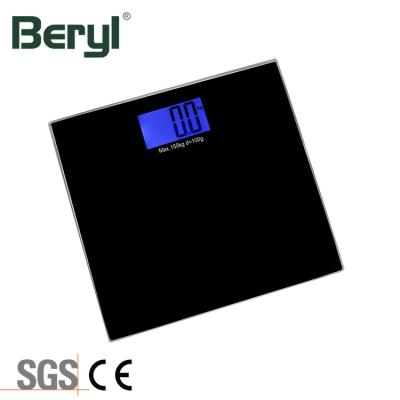 China SALING CE 6mm Tempered Glass 180Kg Digital Bathroom Scales Electronic Body Weight Bathroom Scale for sale