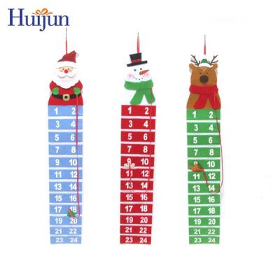 China Wholesale Decorative Felt Santa Snowman And Reindeer Christmas Advent Calendar Ornament Home Decorations Xmas Hanging Gifts for sale