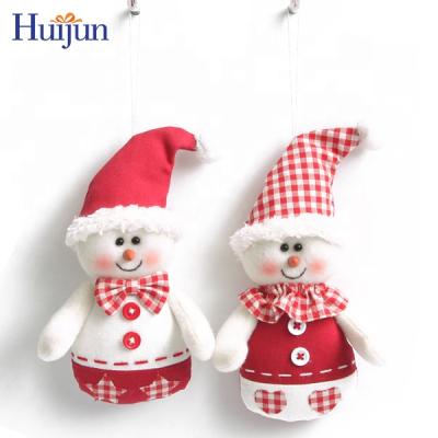 China 7 Inch 2021 Beautiful Decorative Canvas Snowman Christmas Party Hanging Tree Handing Decorations Gifts for sale