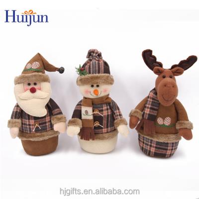 China Wholesale Decorative Amazon Brown Plaid Plush Christmas Toy for sale