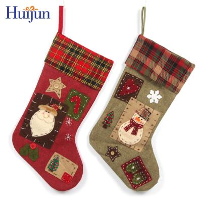 China Latest Decorative Christmas Quilted Stocking For Tree Decoration for sale