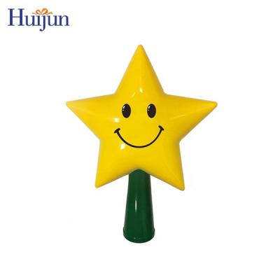 China Decorative Light Star Tree Topper Plastic Smiling Christmas Tree Topper Ornaments Xmas Party Decorations for sale