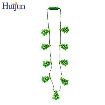 China Fashion Christmas Tree New LED Light Up Christmas Tree Necklace Christmas Party Flashing Decorations for sale