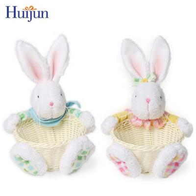 China Plush Bunny Fabric Gift Easter Decoration Easter Basket for Wholesale for sale