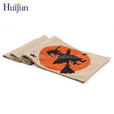 China Factory price Halloween cartoon printing burlap home decoration table runner models for sale